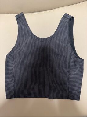 Lululemon Ribbed Scoop Neck Crop Tank - Charcoal